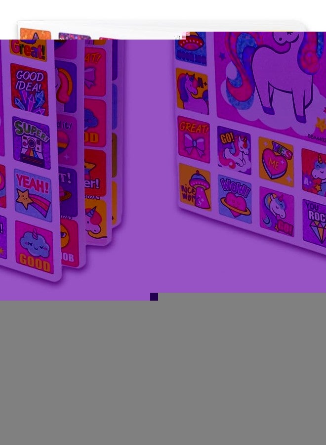 AoneFun Unicorn Sticker Book - Unicorn Stickers for Girls Age 4-6 Sparkle Friendship Positivity Motivational Stickers for Girls - 264 Pcs - Image 1
