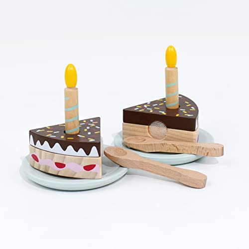 PairPear Birthday Party Cake Playset for Kids,Wooden Toys Play Food - Image 5