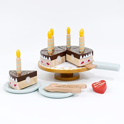 PairPear Birthday Party Cake Playset for Kids,Wooden Toys Play Food - Image 4