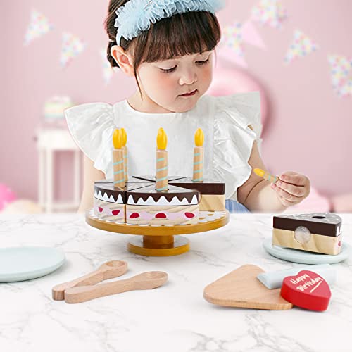 PairPear Birthday Party Cake Playset for Kids,Wooden Toys Play Food - Image 3