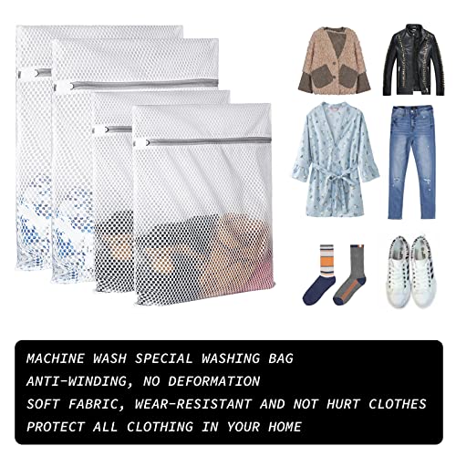 SUERIV Extra Large Honeycomb Mesh Laundry Bag125gsm Net Fabric Durable and Reusable Delicate Wash Bag,Travel Organization Bag for Lingerie,Clothes,Jeans,Bath Towel,Sock (Set of 4(2L+2XL)) - Image 3