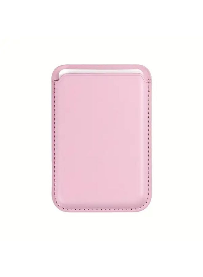 غلاف محفظة من الجلد الصناعي المغناطيسي باللون الوردي لآيفون 12 13 14 15 16 برو ماكس بلس ميني - Image 1
