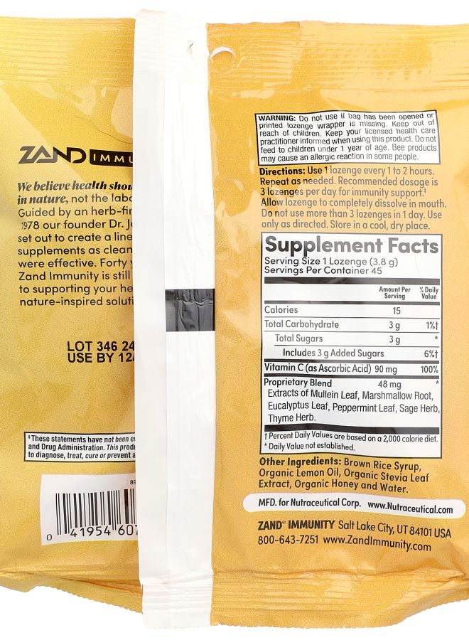 ZAND Immunity™ Lemon Honey Lozenges 45 Lozenges - Image 2