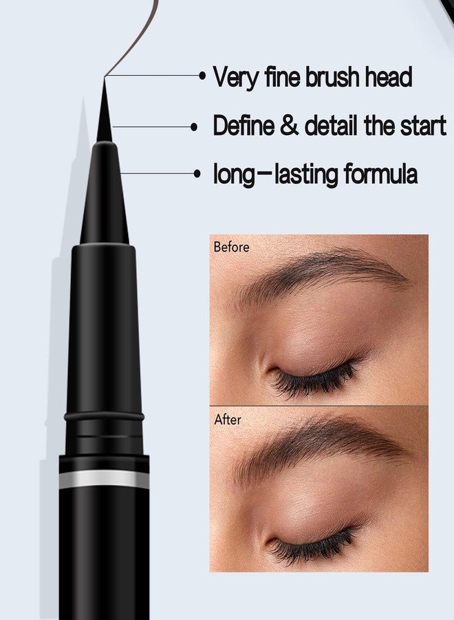 Easilydays Extra Fine Wild Water Eyebrow Pencil, Waterproof & Smudge Proof Liquid Eyeliner Felt Tip Applicator, High Pigmented Black Brown Liquid Eye Liner, Long-Lasting, Quick Drying for Women (01) - Image 3