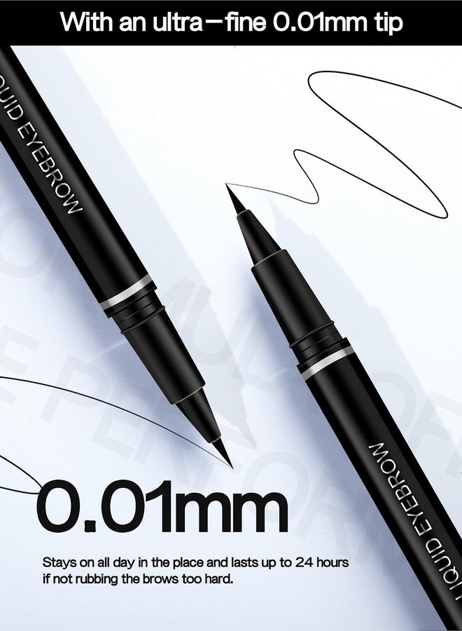 Easilydays Extra Fine Wild Water Eyebrow Pencil, Waterproof & Smudge Proof Liquid Eyeliner Felt Tip Applicator, High Pigmented Black Brown Liquid Eye Liner, Long-Lasting, Quick Drying for Women (01) - Image 5
