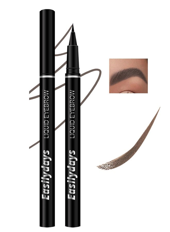 Easilydays Extra Fine Wild Water Eyebrow Pencil, Waterproof & Smudge Proof Liquid Eyeliner Felt Tip Applicator, High Pigmented Black Brown Liquid Eye Liner, Long-Lasting, Quick Drying for Women (01) - Image 1