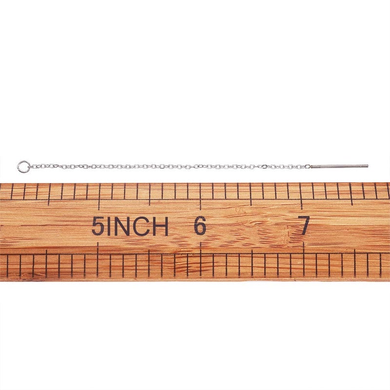 KISSITTY 5 Pairs Hypoallergenic Stainless Steel Long String Ear Threads 3.54"~3.7" Tassel Chain Earrings with Loop & 20 Gauge Pin - Image 5