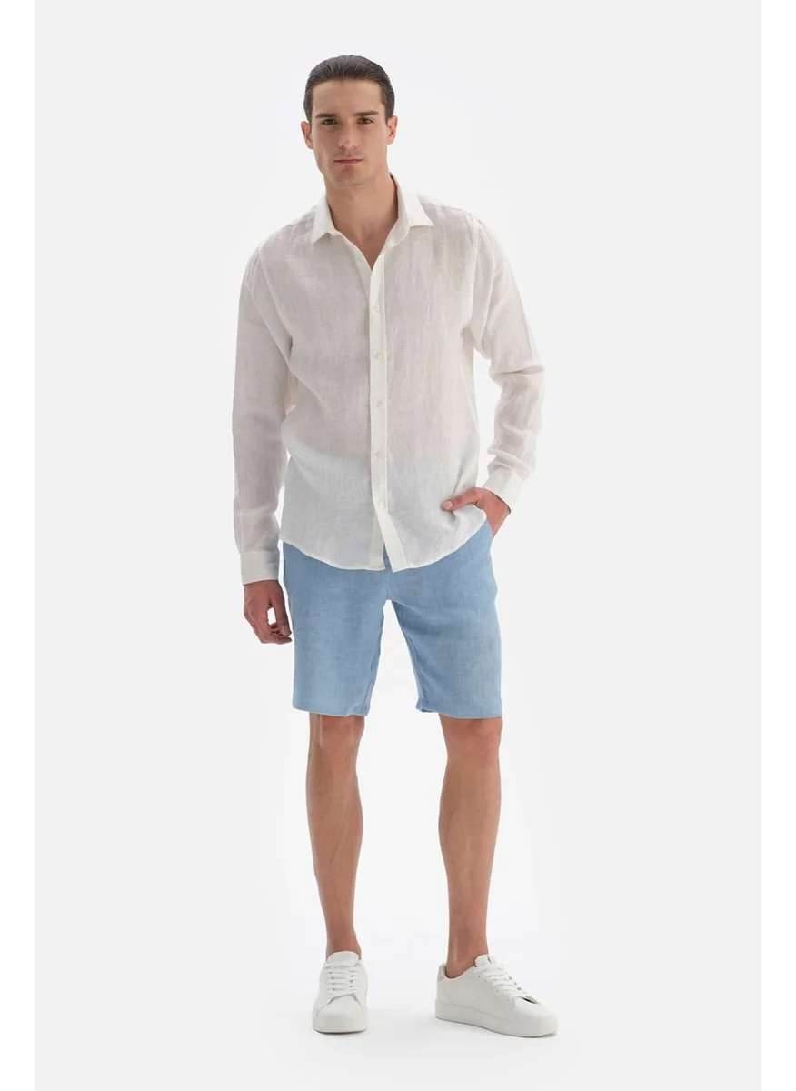 داجي Indigo Linen Shorts