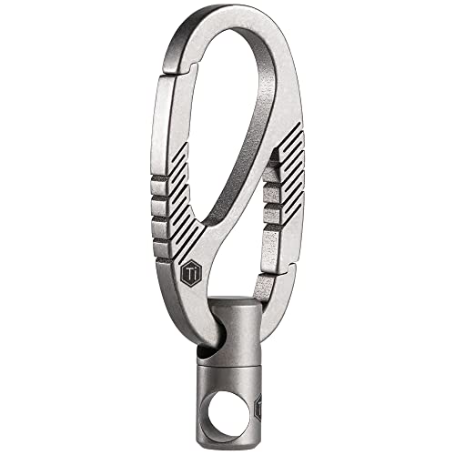 KeyUnity KM09 Titanium Carabiner Keychain Clip, Dual-Gate Quick Release EDC Key Holder Organizer with Key Ring Connector for Men and Women - Image 1