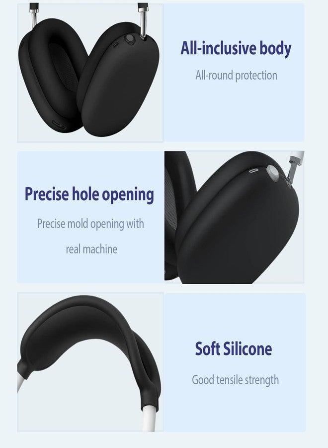 جراب TUNYINSH الصلب لسماعات Apple AirPods Max، حقيبة حمل محمولة للسفر لسماعات AirPods Max (أسود-DT-أسود) - Image 2