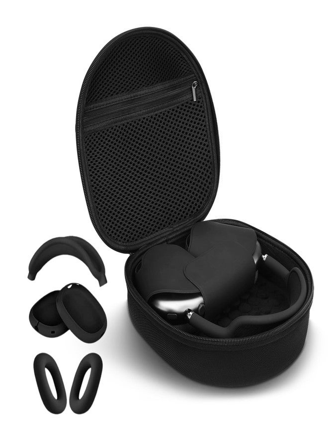 جراب TUNYINSH الصلب لسماعات Apple AirPods Max، حقيبة حمل محمولة للسفر لسماعات AirPods Max (أسود-DT-أسود) - Image 1