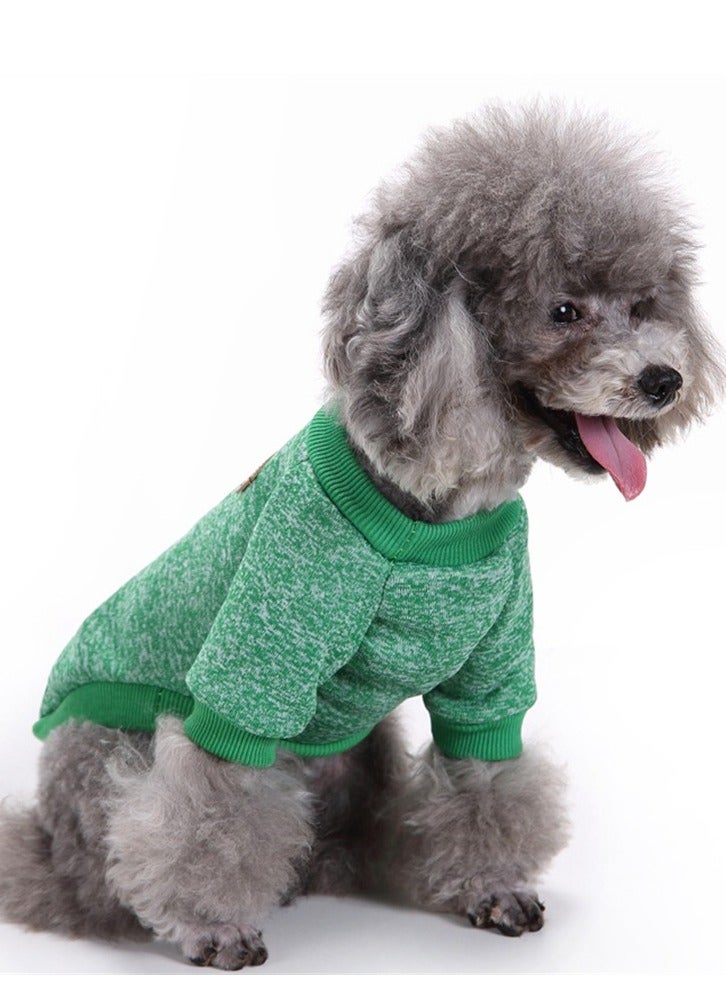 Loquat Squality Pet Dog T-shirt Clothing Autumn And Winter Green - Image 1