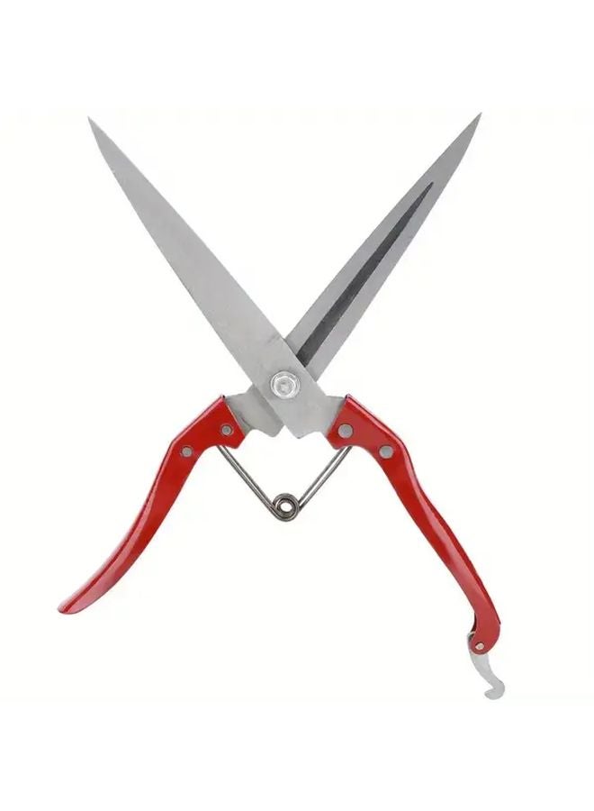 Red Manual Steel Sheep Wool Shear Spring Handheld Clippers Farm Animal Grooming Tool - Image 1
