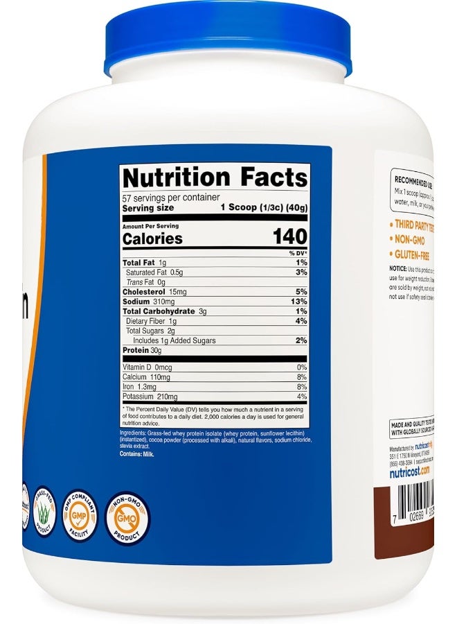 Nutricost عزل بروتين مصل اللبن من الأبقار التي تتغذى على العشب (شوكولاتة) 5 أرطال - خالي من الكائنات المعدلة وراثيًا، خالي من الغلوتين، نكهات طبيعية - Image 5