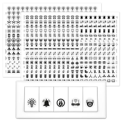 GLUN® 600 Monochrome Black Switch Board Stickers 60+ Icons | Luxury Vinyl Decorative Switch Stickers for Home, Hotel & Office | Self Adhesive, Waterproof & Removable - Image 1