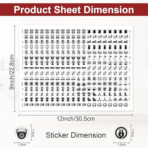 GLUN® 600 Monochrome Black Switch Board Stickers 60+ Icons | Luxury Vinyl Decorative Switch Stickers for Home, Hotel & Office | Self Adhesive, Waterproof & Removable - Image 2
