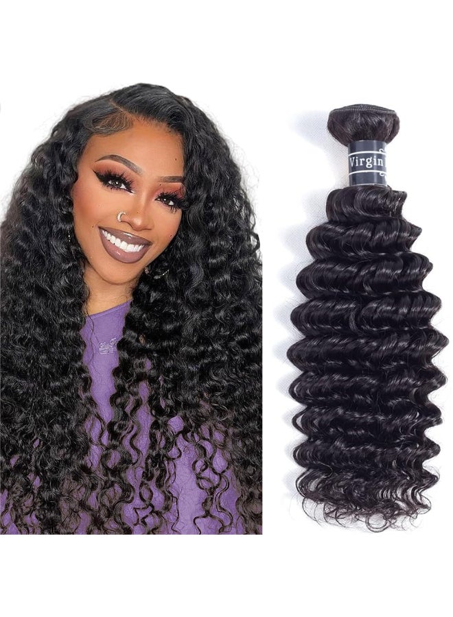 Amella Hair 8A Grade Brazilian Deep Wave Human Hair Bundles 100 Unprocessed Brazilian Virgin Hair Deep Curly Hair 18inch1 Bundle - Image 2