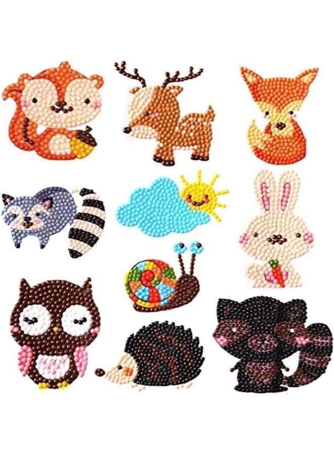 NIBEMINENT 10-Piece Animal Diamond DIY Art Craft Painting Kit - Image 1