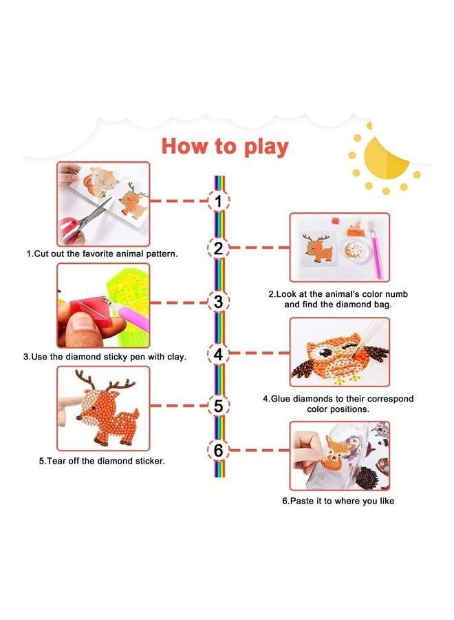 NIBEMINENT 10-Piece Animal Diamond DIY Art Craft Painting Kit - Image 4