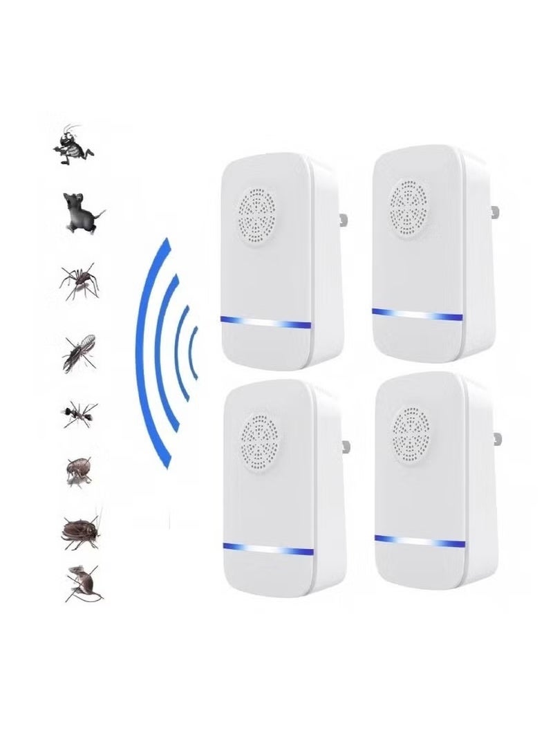 Generic 4 Pcs Ultrasonic Pest Repeller Powerful Mouse Repellent Mosquito Repellent Plug In Pest Control Ideal For Mice Rats Mosquitoes Cockroach Moths Ants  - Image 1