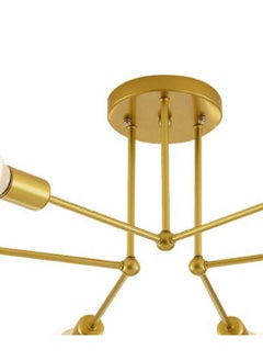 XiuWoo Mid Century Sputnik Chandelier 6-Lights, Industrial Semi Flush Mount Ceiling Light Fixture, Black Modern Ceiling Lamp for Kitchen Farmhouse Dining Room Bedroom Foyer (Bulbs NOT Included)  - Image 4