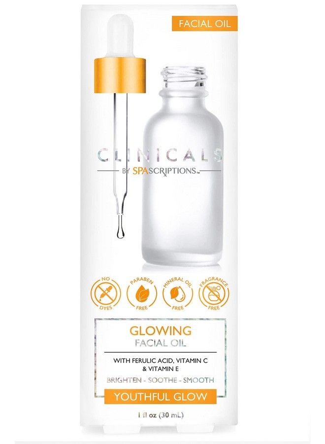 spascriptions زيت الوجه المتألق من كلينيكالز مع حمض الفيروليك وفيتامين C وفيتامين E لإشراق وتهدئة وتنعيم بشرتك للحصول على توهج شبابي - Image 1