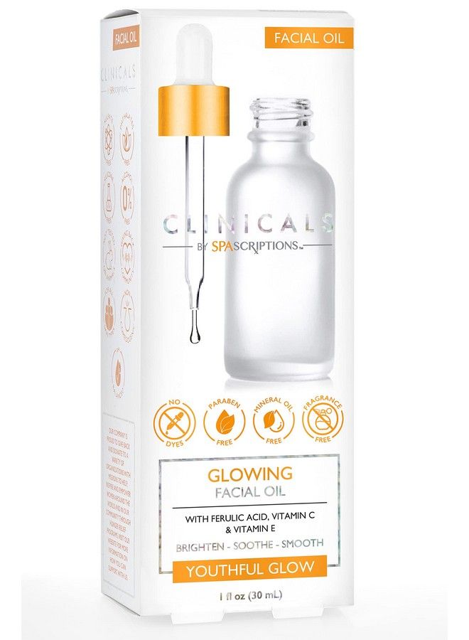 spascriptions زيت الوجه المتألق من كلينيكالز مع حمض الفيروليك وفيتامين C وفيتامين E لإشراق وتهدئة وتنعيم بشرتك للحصول على توهج شبابي - Image 3