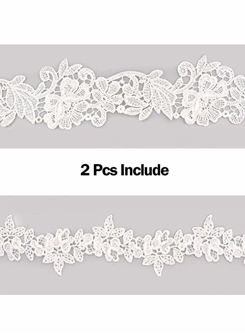 واي آند دي - Wedding Garters for Bride, Adjustable 40-60 cm Lace Bridal Garter Set Women Bride (White) - Image 1