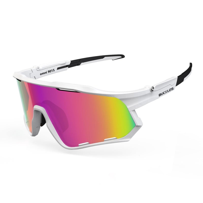 BUCKLOS Polarized Cycling Running Sunglasses for Men Women UV400 Protection,TR90 Sun Glasses for Bike Baseball Sports Safety - Image 1