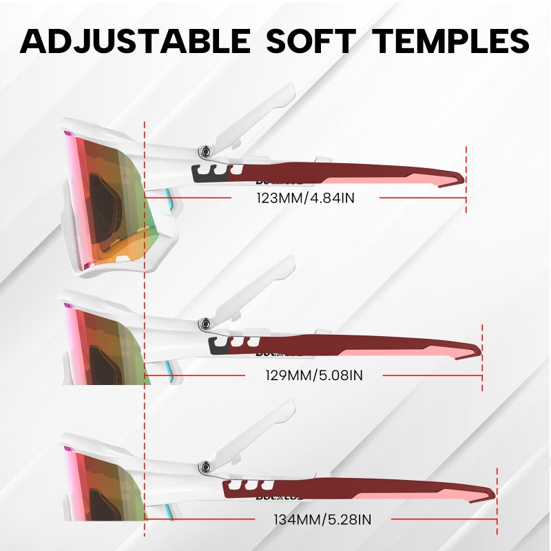BUCKLOS Polarized Cycling Running Sunglasses for Men Women UV400 Protection,TR90 Sun Glasses for Bike Baseball Sports Safety - Image 5