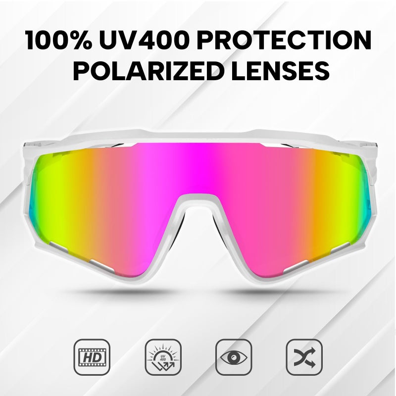 BUCKLOS Polarized Cycling Running Sunglasses for Men Women UV400 Protection,TR90 Sun Glasses for Bike Baseball Sports Safety - Image 2