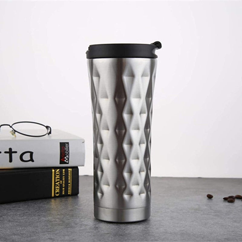 Ramkuwar Tumbler with Lid Stainless Steel Vacuum Insulated Water Coffee Tumbler Cup Double Wall Powder Coated Spill Proof Travel Mug Thermal Cup for Hot and Cold Drink Grey 500ml 2 Pack - Image 2