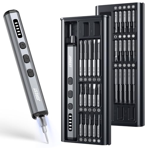 JOREST Mini Electric Screwdriver Small Cordless Precision Screwdriver set with 38 Magnetic Bits 5 Torque Settings Repair Tool for iPhones Laptop Drone Game Console Camera Gift for Father - Image 1