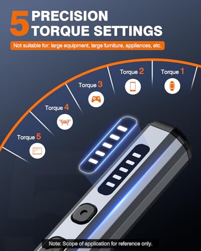 JOREST Mini Electric Screwdriver Small Cordless Precision Screwdriver set with 38 Magnetic Bits 5 Torque Settings Repair Tool for iPhones Laptop Drone Game Console Camera Gift for Father - Image 3