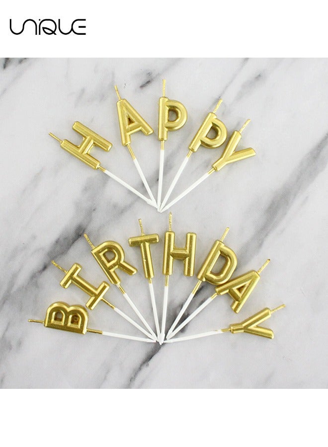 Unique 26 Pcs Letter Birthday Candles Set, Cake Candles, Cupcake Candles for Birthday Wedding & Lucky Party Cake Decorations (Gold+Pink)  - Image 3