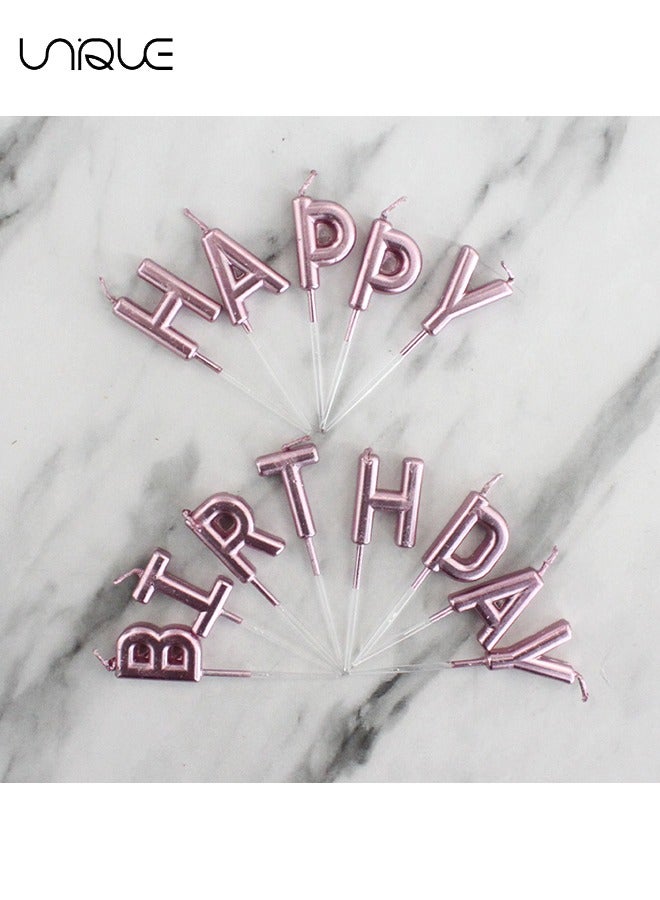 Unique 26 Pcs Letter Birthday Candles Set, Cake Candles, Cupcake Candles for Birthday Wedding & Lucky Party Cake Decorations (Gold+Pink)  - Image 4
