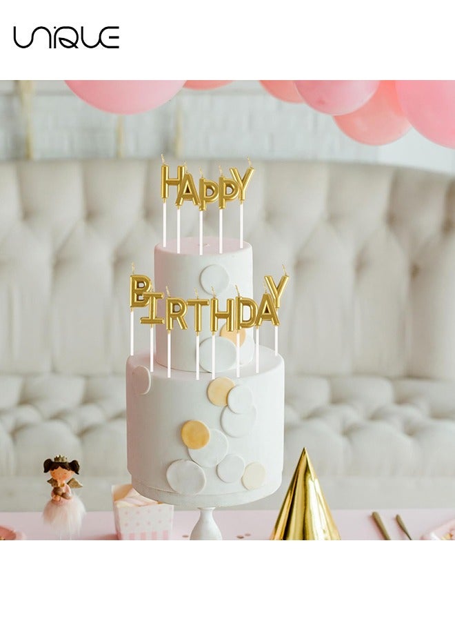 Unique 26 Pcs Letter Birthday Candles Set, Cake Candles, Cupcake Candles for Birthday Wedding & Lucky Party Cake Decorations (Gold+Pink)  - Image 5