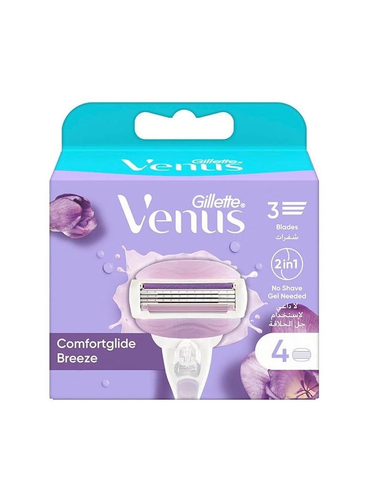 Gillette Venus Comfortglide Breeze Women's Razor Blade Refills 4 Count - Image 2