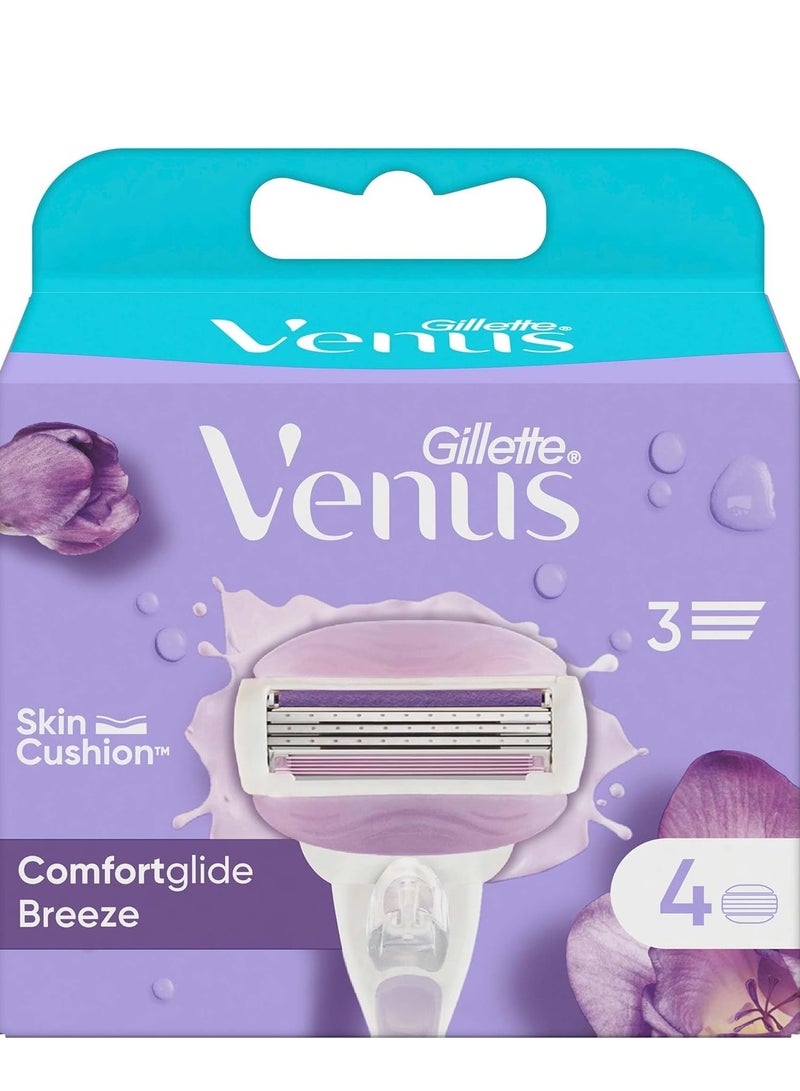Gillette Venus Comfortglide Breeze Women's Razor Blade Refills 4 Count - Image 1