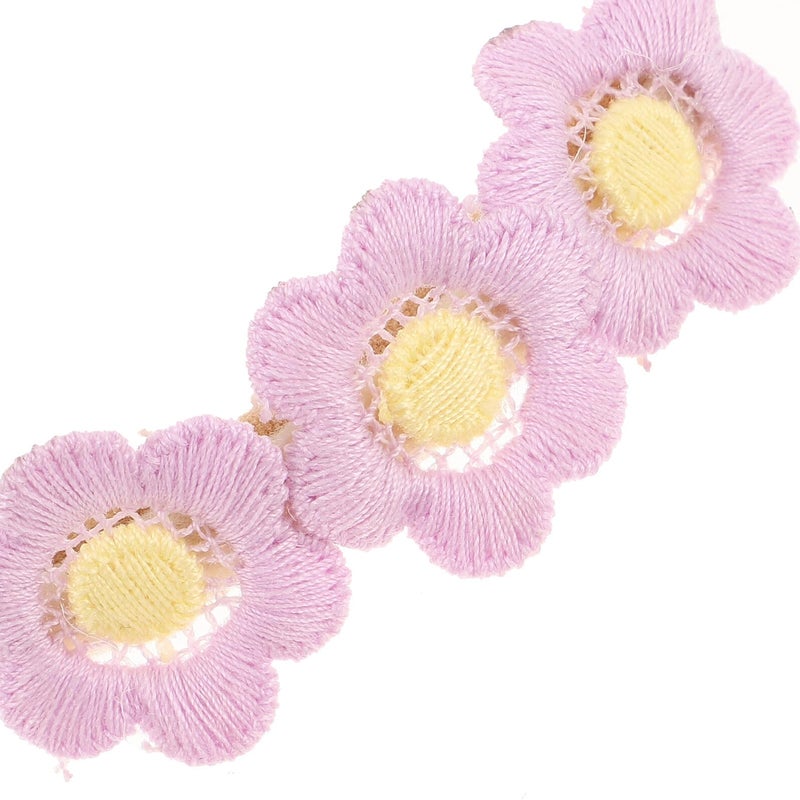 4Pcs Soft Nylon Flower Hair Bands Elastic Hair Ties For Newborn Girls Daisy - Image 4