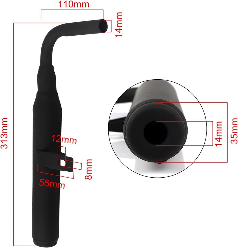 FLYPIG Motorcycle Muffler Pipe Exhaust Silencer for Yamaha PW50 PY50 PEEWEE ATV - Image 2