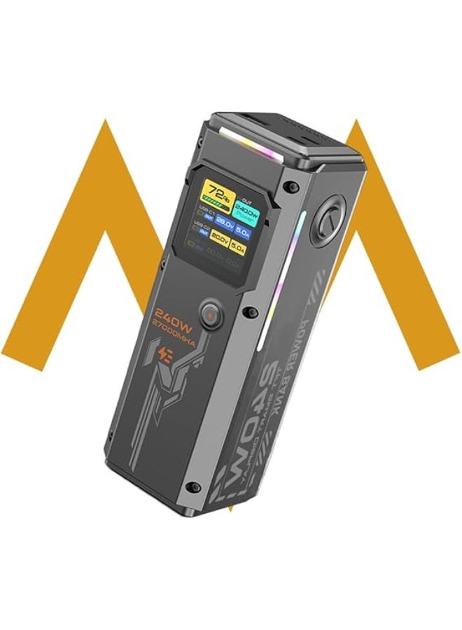 7MD 240W High Capacity Portable Battery Pack, 27000mAh, 1.54 Inch TFT Display, Fast PD 3.1 Output, 140W Ultra Rapid Power Delivery, Multi Device Support, Premium Yintian Cells, Travel Companion - Image 1