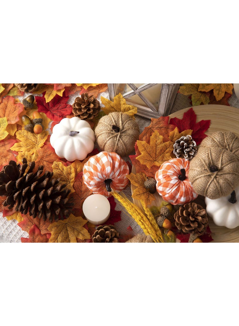 Artificial Velvet Pumpkins 12PCS, Fabric Artificial Craft Pumpkin Tabletop Decoration for Fall Home Farmhouse Harvest Party Decorative Halloween Christmas - Image 3