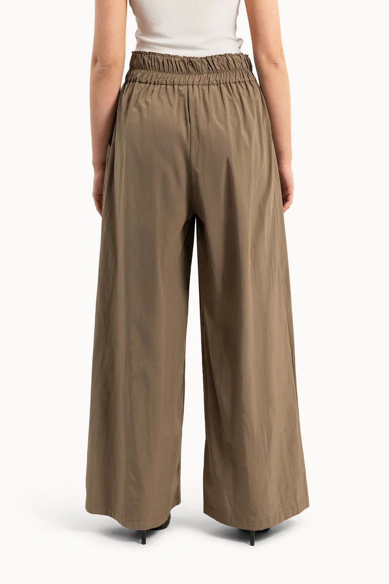 Wecre8 Women's Pleated Brown Trousers By WECRE8