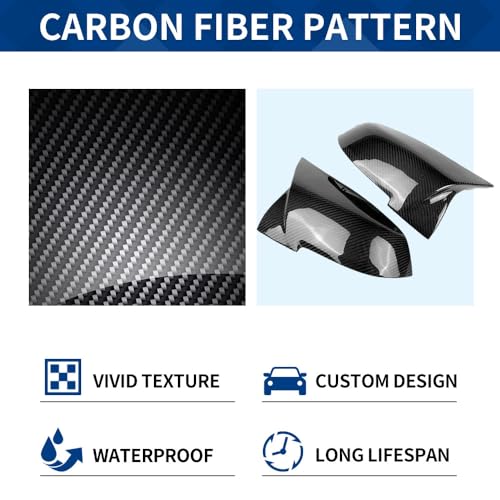 XPHAZZ Rear Mirror Caps Carbon Fiber Pattern Compatible with 3-Series F30 F31 F34 / 4-Series F32 F33 F36 / 2-Series F22 F23 / 1-Series F20 X1 E84 M2 F87 2PCS-Set - Image 5