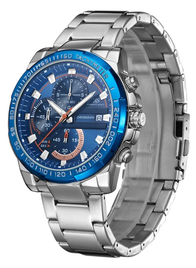 KENNETH SCOTT Men's Stainless Steel Chronograph Watch K22101-SBSBN - 45.5x57 mm