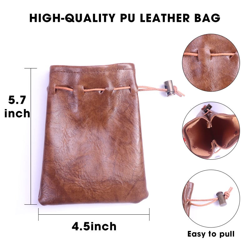Byhoo 70PCS Metal DND Coins & PU Leather Bag  Contains 30 Gold  20 Silver & 20 Copper Coins  Fantasy Board Game Tokens with Retro Leather Pouch  - Image 3