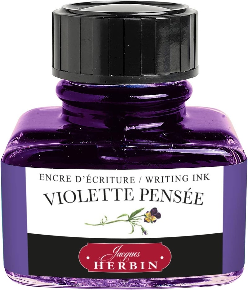 Jacques Herbin 30 ml Violet Pansy Writing Ink Bottle - Image 1