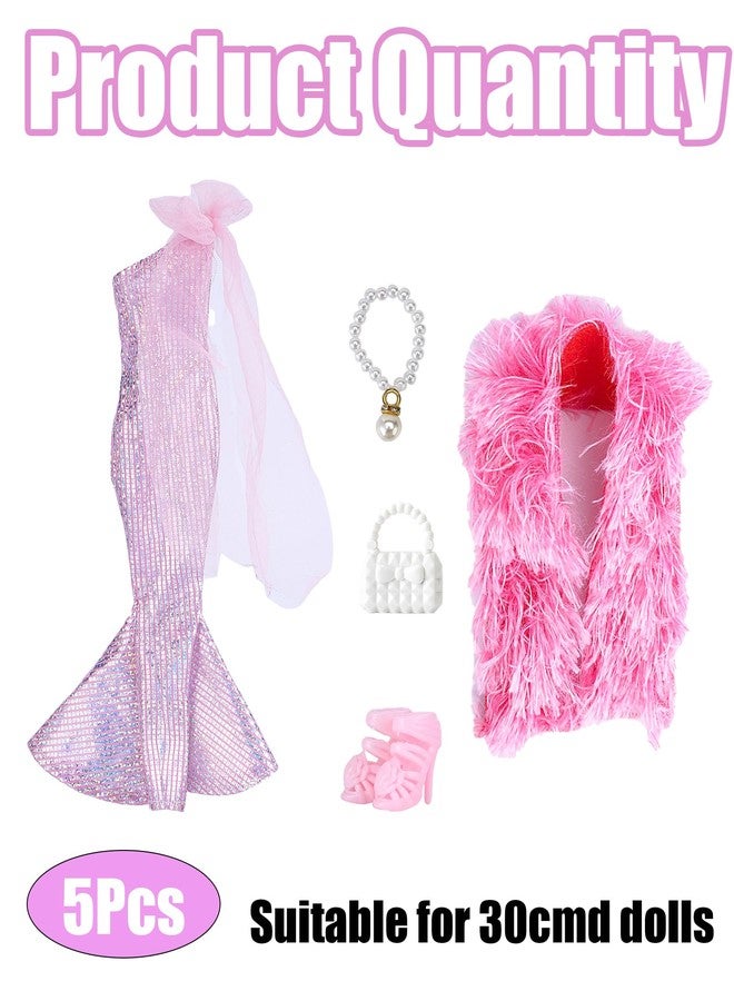 CartHome Dress Set for Dolls, Fashion Doll Clothes with Evening Gown, Doll Accessories Set Perfect for Party Dressing and Role Playing Games Family and School Play - Image 2