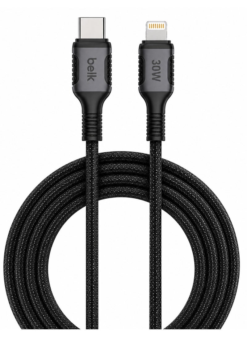 Belk BL-B4 USB-C to Lightning Fast Charging & Data Sync Cable 30W PD 1.2M Braided Black - Image 1